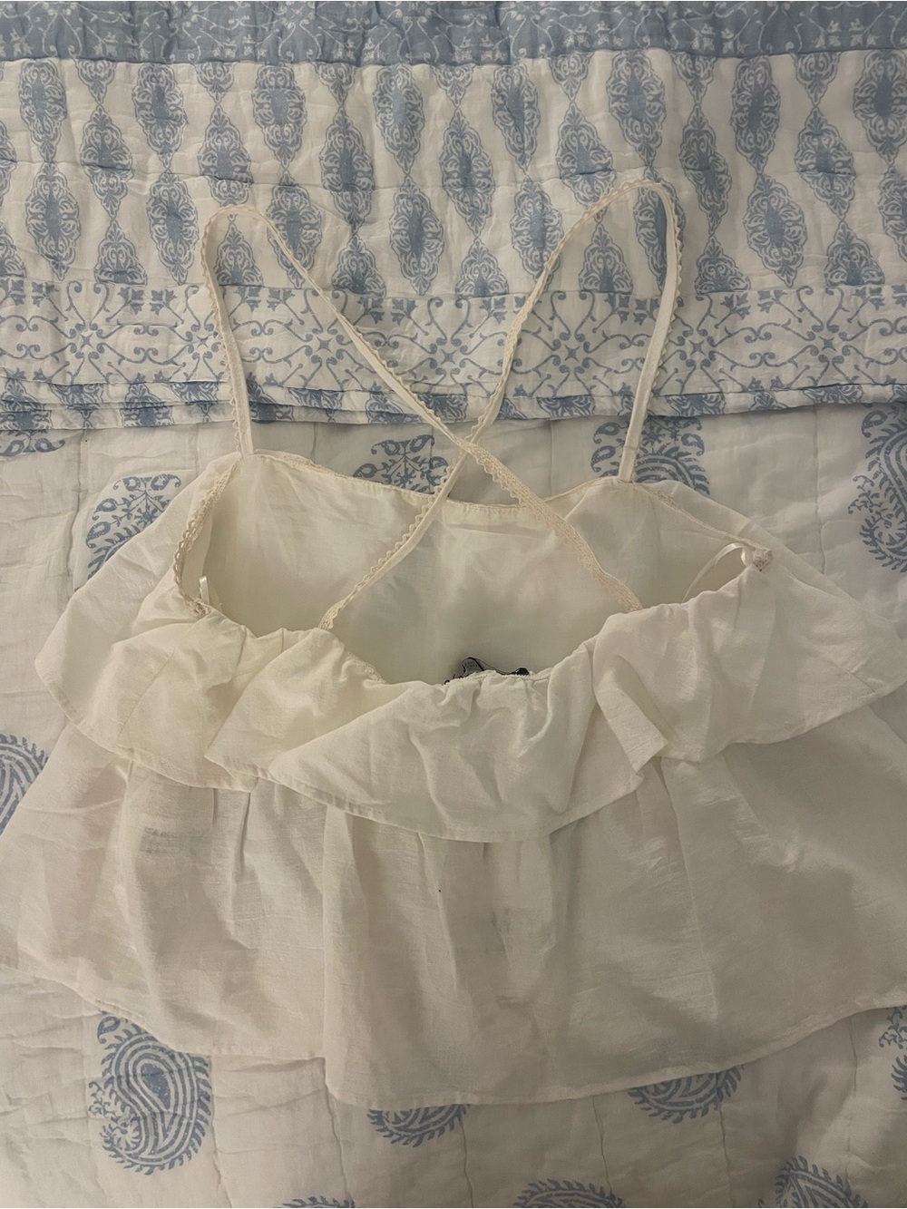 NWT Zara linen ruffle tank top - Picture 2 of 3